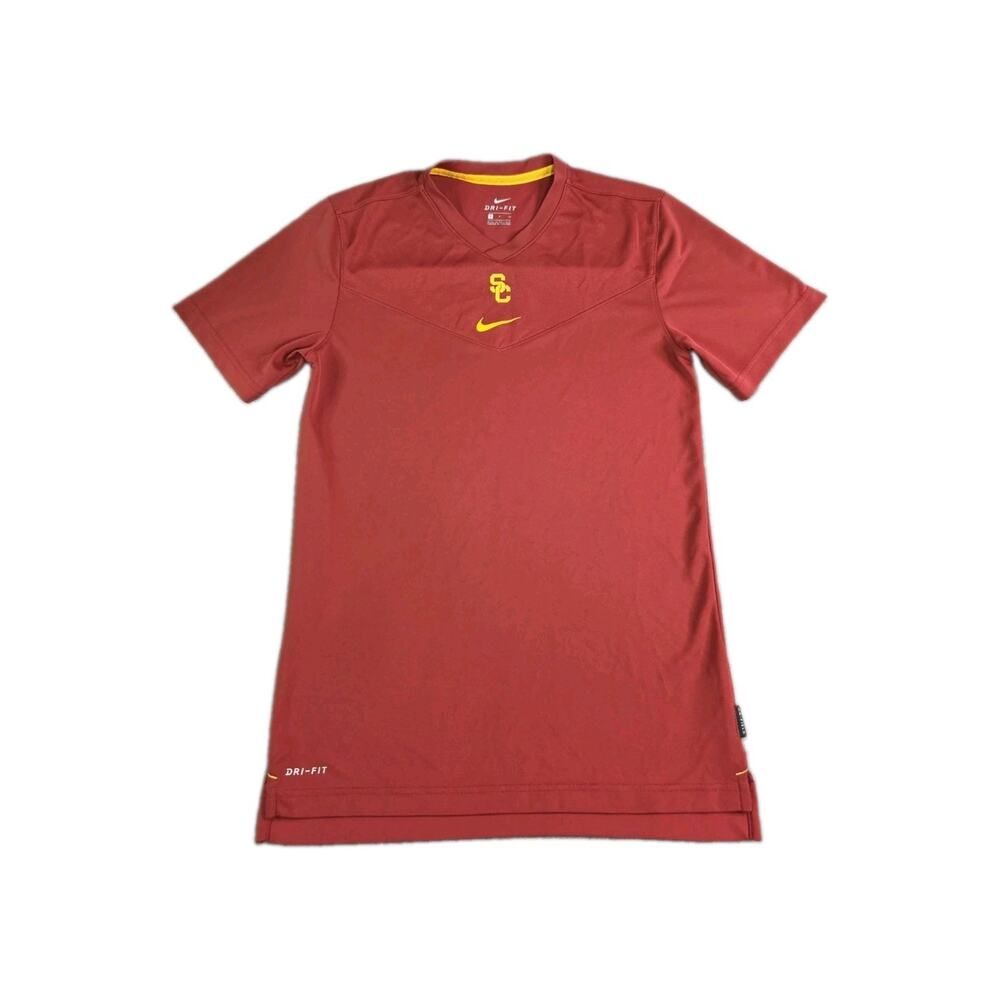 Nike Dri-Fit USC Trojans Shirt Mens Sz S Red NCAA College Performance On Field
